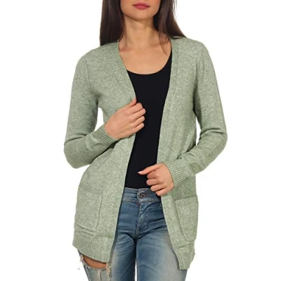 Image de ONLY Femme Cardigan 15174274, Vert (basil detail: w melange), M