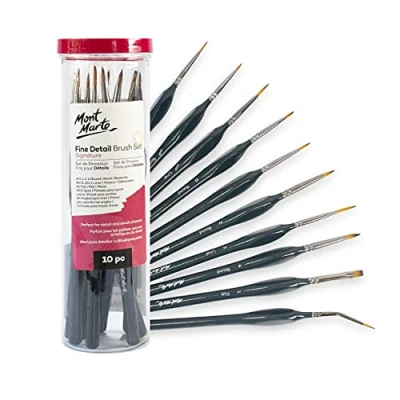 Afbeelding van Mont Marte fijne penseelset, 10 penselen, ideaal voor acrylverf, aquarel, olieverf