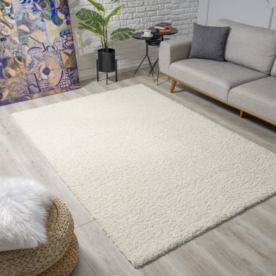 Afbeelding van Shaggy Vloerkleed Creme Hoogpolig 60x110 cm