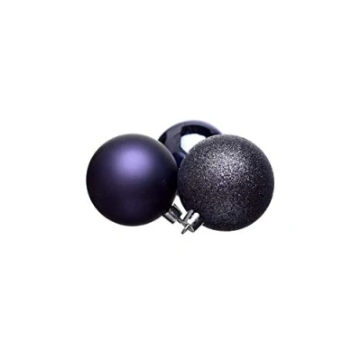 Afbeelding van Heitmann Deco kerstballen kerstboom set van 18 paars glanzend glitter Ø ca. 6 cm