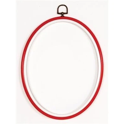 Afbeelding van Kunststof borduurlijst rood ovaal 20 x 25 cm 0009454