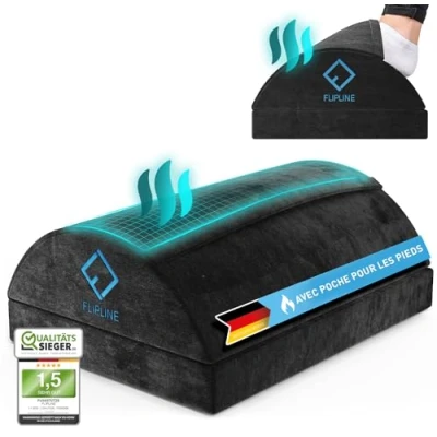 Afbeelding van FLIPLINE Voetensteun Bureau Verstelbare Voetbank [antislip] met Pluche Voetzak voor Bureau, Kantoor &amp; Homeoffice Accessoires Voetkussen Footrest Voetenkrukje