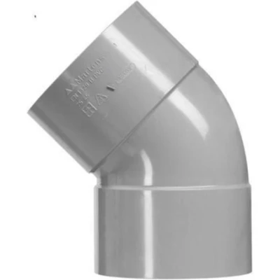 Afbeelding van PVC bocht 32mm 2xlm 45 graden grijs