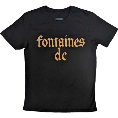 Afbeelding van Fontaines D.C. Gothic Logo Heren T shirt XL Zwart