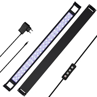 Afbeelding van SWANEW LED aquariumverlichting, aquariumverlichting lamp blauw wit licht 20 W 72,5 90 cm aquariumlamp met verstelbare houder voor zoetwateraquaria