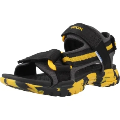 Afbeelding van Geox J Borealis Outdoorsandalen voor kinderen, Maat: 37, Black yellow Textiel