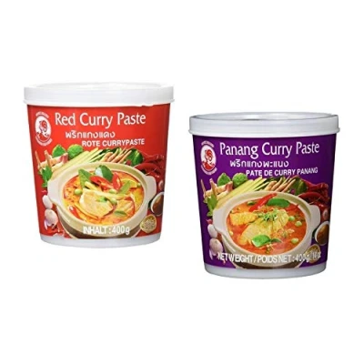 Afbeelding van Cock Merk 2 x 400 g rode curry pasta, soorten, 1 blik panang