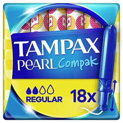 Afbeelding van 8x Tampax Pearl Compak Regular Tampons Met Inbrenghuls 18 stuks