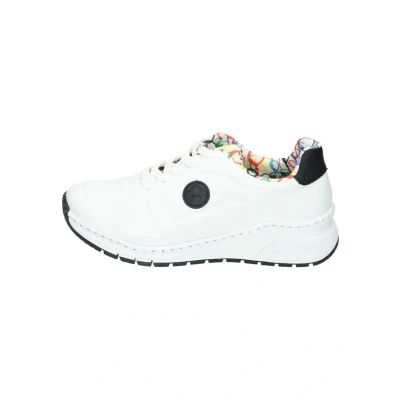 Afbeelding van Rieker Sneakers laag, Dames, Maat: 40, weiss schwarz multi Textiel/ synthetisch