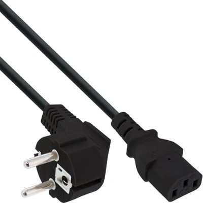 Afbeelding van Inline Elektrische kabel 16651M Zwart C13 koppeling CEE7/7 van 0.5 m kabels (0.5 m, mannelijke connector / vrouwelijke connector, koppeling, CEE7/7, zwart)