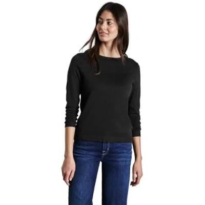Image de STREET ONE Pull en tricot doux, Noir, 36