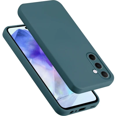 Afbeelding van Cadorabo Hoesje geschikt voor Samsung Galaxy A55 in LIQUID GROEN Beschermhoes gemaakt van flexibel TPU silicone Case Cover