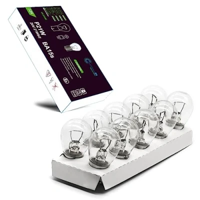Afbeelding van LIGHTWORLD24 Set van 10 kogellampen P21W 24V 21W BA15s remlicht, achteruitrijlicht, dagrijlicht, richtingaanwijzers, tractoren, vrachtwagens, buitenlampen