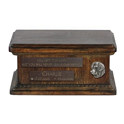 Afbeelding van Houten urn hond voor hondenas gepersonaliseerde Golden Retriever