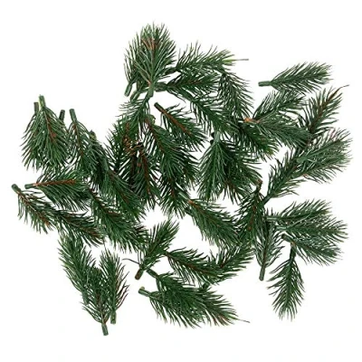 Afbeelding van Ideen mit Herz 55 stuks kunstdennentakken groen 6,5 cm lang adventskransdecoratie dennengroen