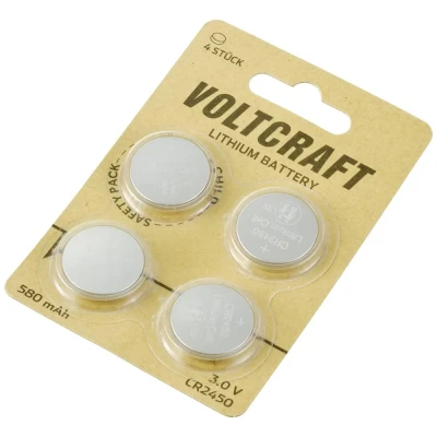 Afbeelding van VOLTCRAFT CR2450 Knoopcel Lithium 3 V 580 mAh 4 stuk(s)