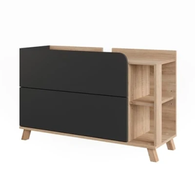 Afbeelding van Vicco KarenWastafelonderbouw 100 x 65 cm met 2 deuren en laden Sonoma/antraciet