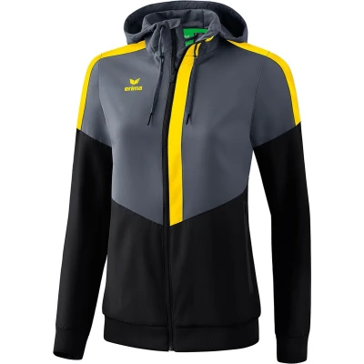 Afbeelding van Squad tracktop jack met capuchon dames slate grey/zwart/geel / 40