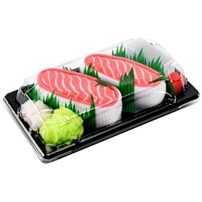 Afbeelding van Rainbow Socks Man Vrouw Sushi Box Zalm 1 Paar, Roze, 41 46 EU