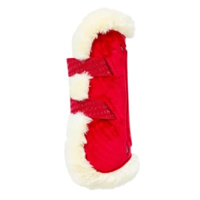 Afbeelding van Kentucky Peesbeschermers Bamboo Elastic Velvet Vegan Bont Rood M