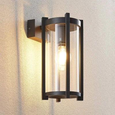 Afbeelding van Lucande Wandlamp buiten 1licht drukgegoten aluminium, glas H: 29.5 cm E27 grafiet