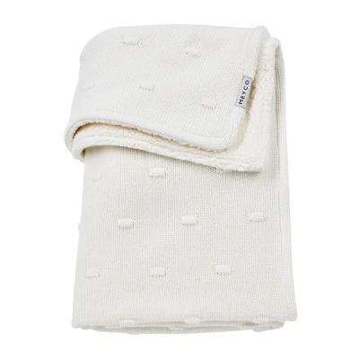 Afbeelding van Meyco Baby Knots teddy wiegdeken offwhite 75x100cm