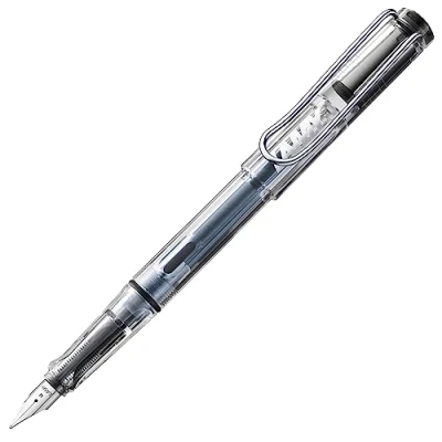Image de LAMY safari vista Stylo plume avec grip ergonomique et acier poli en taille F matière plastique robuste ASA cartouche bleue T 10 Droitier