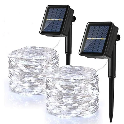 Afbeelding van [2 pack] Outdoor Solar Garden Lights, BrizLabs 120 LED 40 ft Koperdraad String Lights Waterdicht 8 Modes Decoratieve voor Patio, Buiten, Gazebo, Kerstmis, Festival, Partij, Koel Wit