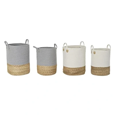Afbeelding van Basket spelset DKD Home Decor Katoen Vezel (40 x 40 52 cm) (2 Stuks)