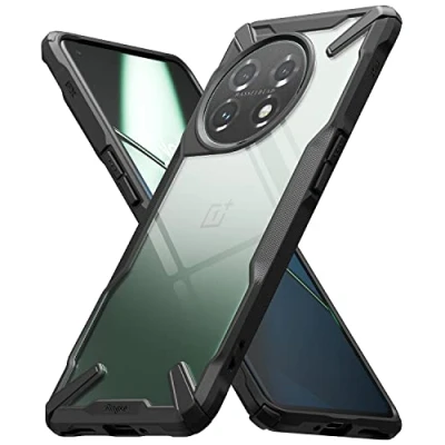 Afbeelding van Ringke Compatibel met OnePlus 11 5G [Fusion X] transparante schokbestendige bescherming [militaire verdediging] krasbestendig polycarbonaat harde TPU bumper zwart