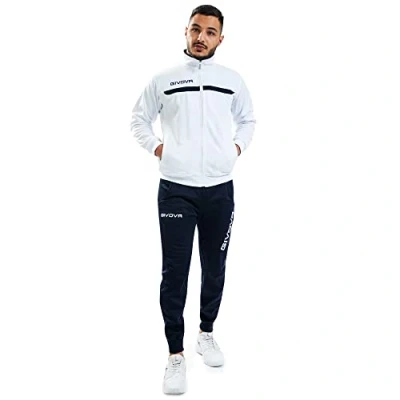 Afbeelding van GIVOVA Trainingspak met volledige ritssluiting, uniseks, wit/blauw, S