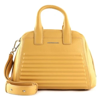 Afbeelding van MANDARINA DUCK Leren Handtas Schoudertas I Con Tote Ochre Mosterdgeel