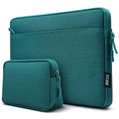 Afbeelding van TECOOL 16 inch laptophoes, MacBook Pro M3 M2 M1 2019 2023, Lenovo ThinkBook Ideapad, Asus Vivobook 16, Dell, HP, waterdicht, schokbestendig, blauwgroen