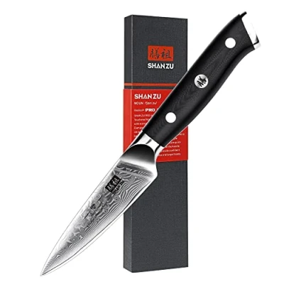 Afbeelding van SHAN ZU Pro Series fruit en groentemes, schilmes, Japans Damascus mes, 67 lagen staal
