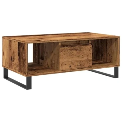 Afbeelding van Salontafel 90x50x36,5 cm bewerkt hout oud houtkleurig
