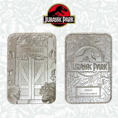 Afbeelding van Jurassic Park Metalen Toegangspoorten 9 x 12,5 cm Zilverkleurig Vip toegangsticket