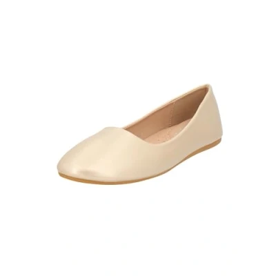 Afbeelding van Elara Chunkyrayan comfortabele ballerina voor dames, wit, Goud