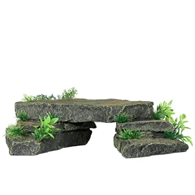 Afbeelding van Aqua Della Aquariumdecoratie Vissen Green Slate Bridge 36x21x9,5cm 1st