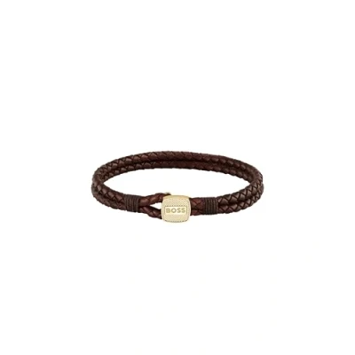 Afbeelding van BOSS SEAL Armband brown/goldcoloured, Heren, Maat: One Size, Brown/gold coloured