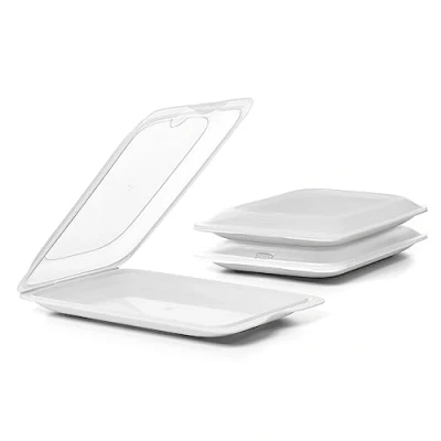 Afbeelding van Tatay Set van 3 vershouddozen met deksel, BPA vrij, herbruikbaar, stapelbaar, vaatwasser en magnetronbestendig, Pergamon wit, afmetingen: 17 x 3,2 25,2 cm