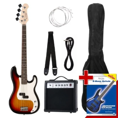 Image de Rocktile Groovers Pack PB Set de basse électrique (« sunburst »), 6 pièces