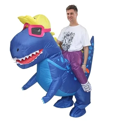 Afbeelding van IRETG Grappig opblaasbaar dinosauruskostuum voor volwassenen, Halloween kostuum leraren, schoolfeest