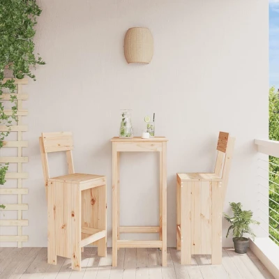 Afbeelding van Barkrukken 2 st 40x48,5x115,5 cm massief grenenhout