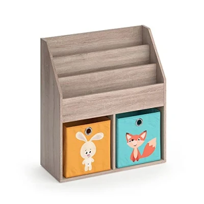 Afbeelding van Vicco kinderboekenkast &quot;Luigi&quot;, Sonoma, 72 x 79 cm met 2 vouwdozen opt.1