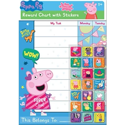 Afbeelding van Paper Projects Peppa Pig 01.70.30.021 Dagelijks beloningsbord en 56 fonkelende stickers, 29,7 cm x 42