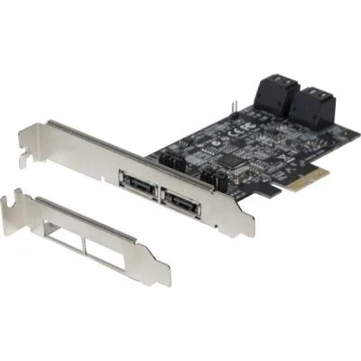 Image de Carte pcie sata iii 6gbps 4 ports internes + 2 esata ext dexlan