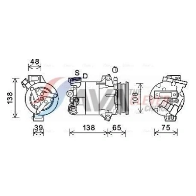 Afbeelding van Ava Cooling Airco compressor FDAK595