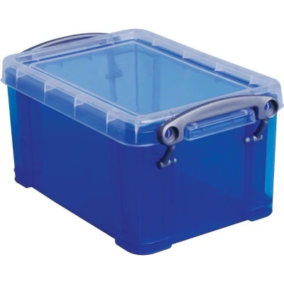 Afbeelding van Really Useful Box 0,7 liter, transparant blauw