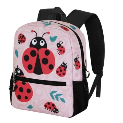Afbeelding van Oh My Pop Rugzak Lieveheersbeestje 2 Vakken Premium Quality Pluche Hanger Hoogte 35cm
