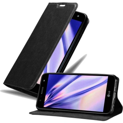 Afbeelding van Cadorabo Hoesje geschikt voor LG X POWER 3 in ZWARTE NACHT Beschermhoes met magnetische sluiting, standfunctie en kaartvakje Book Case Cover Etui
